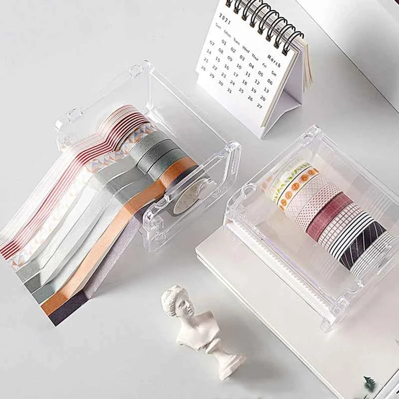 Masking Tape Cutter Washi Tape Storage Organizer Cutter Office Tape Dispenser Organizers Styles