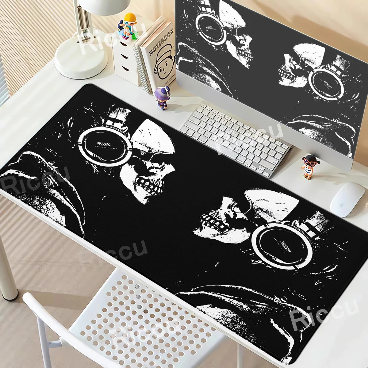 Black White Skull Gaming Mouse Pad Large Mousepad XXL Table Mat Anti-slip Keyboard Accessories Office Laptop Desk Mats Gamer Rug