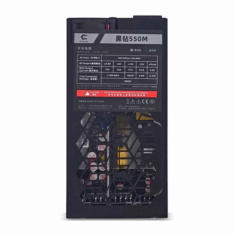 METALFISH Flex 500/600W 80PLUS GOLD Full Modular Power Supply Flex-ATX 1U PSU For ITX Mini PC POS NAS GPU Dock 90~264V