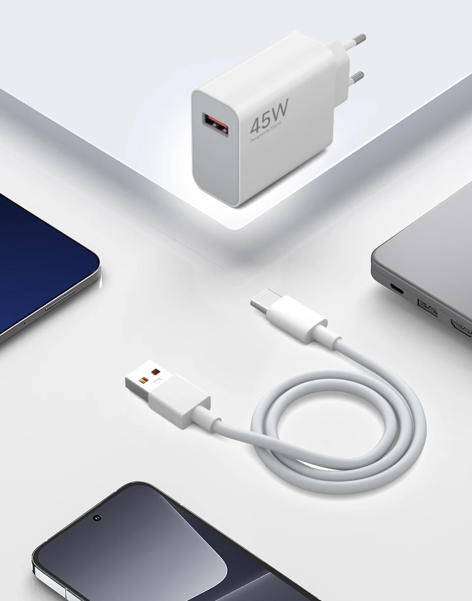 Original XIAOMI Charger 45W 33W Fast Turbo Charge Cable Usb C Travel Adapter Mi 11 10t Pro 10 11s Poco M7 X7 X5 X3 Redmi Note 15