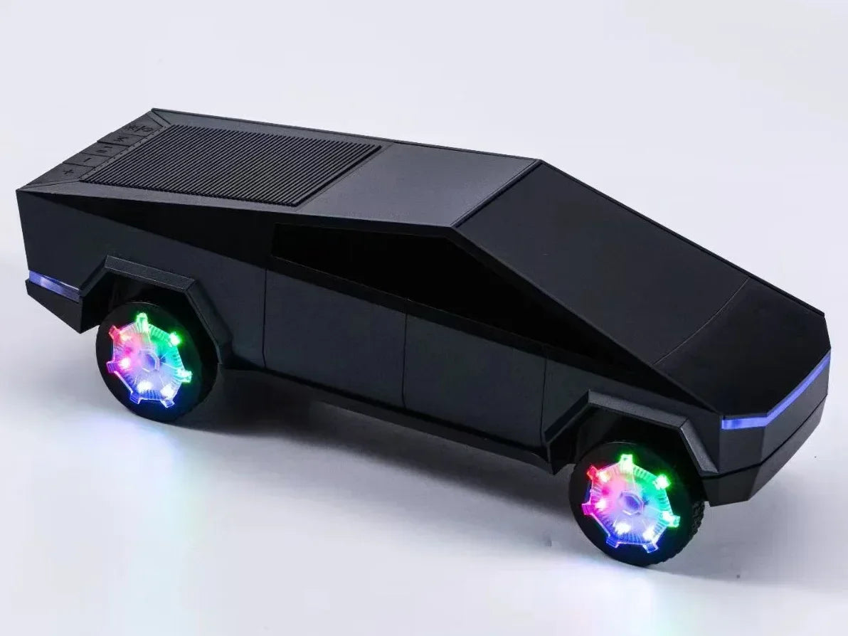 2026 Cybertruck Car Model Wireless Bluetooth Speaker Stereo Sound Bass Woofer Hifi Music Active USB TF AUX Fm BT RGB Toy Gift