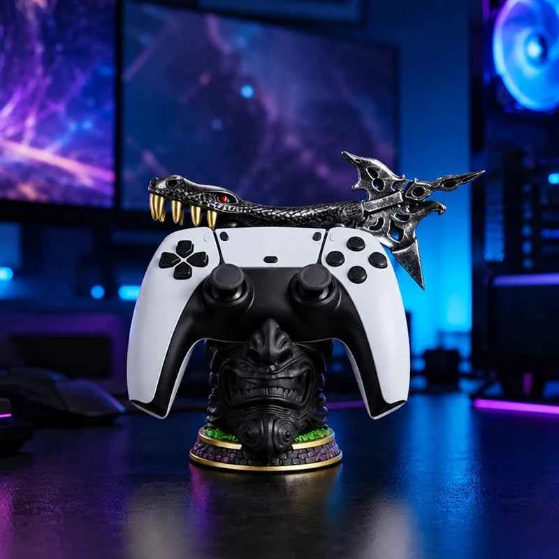 Creative Imitation Demon Resin Game Controller Stand Fit Ps5 Ps4 Xbox Switch Gamepad Support Desktop Decor Gaming Accessories