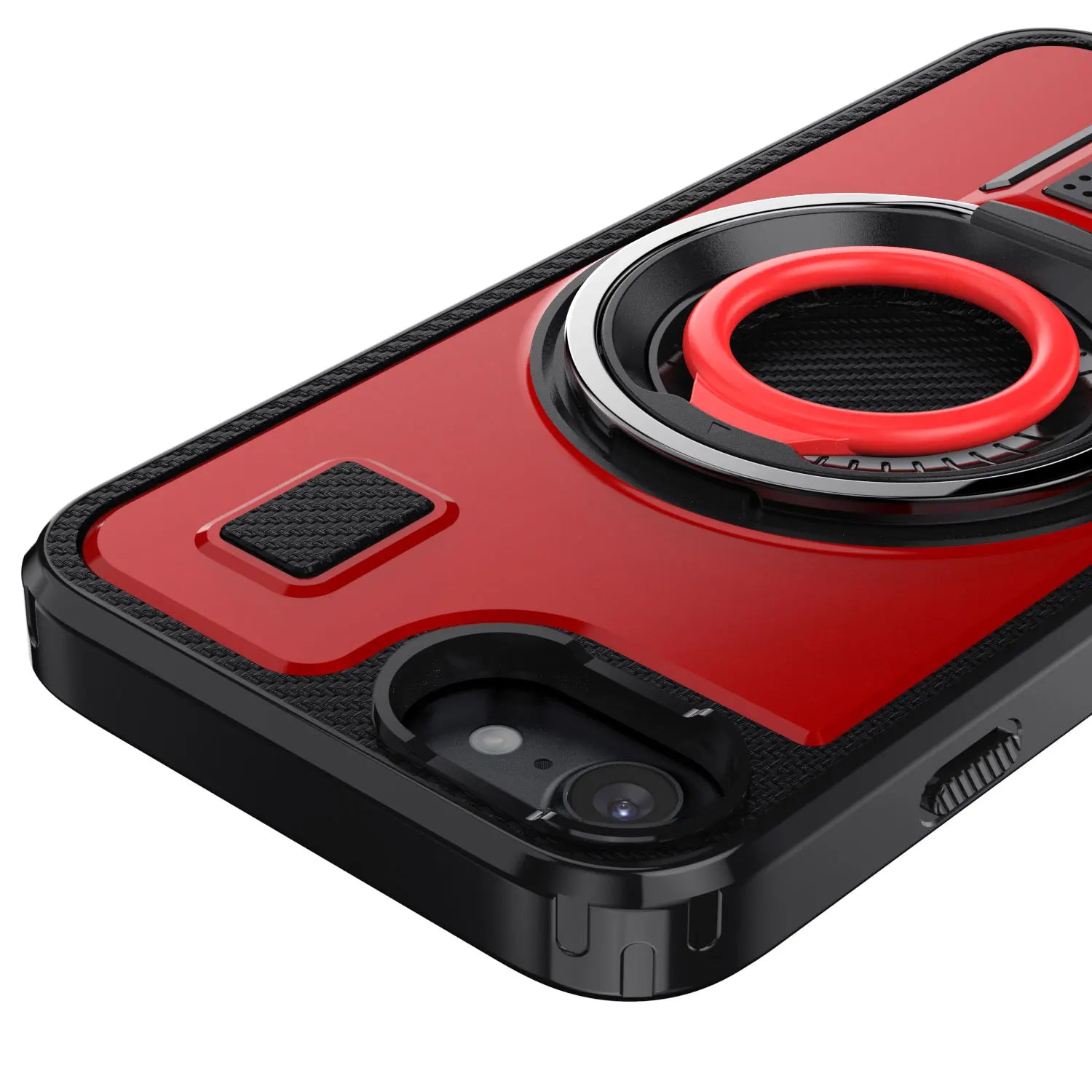 For iPhone SE 2020 iPhone SE 2022 SE 2nd 3rd Case Hybrid Shockproof Double Ring Kickstand Stand Rugged Phone Hard Slim Cover Red