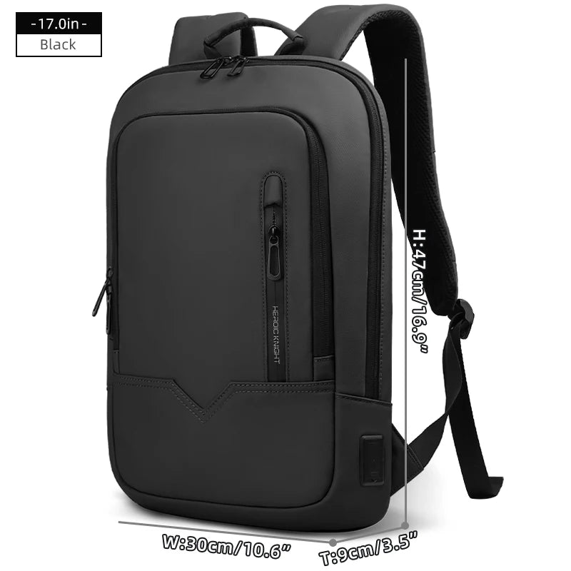 Heroic Knight Laptop Work Backpack Slim Men Waterproof Multifunctional 15.6