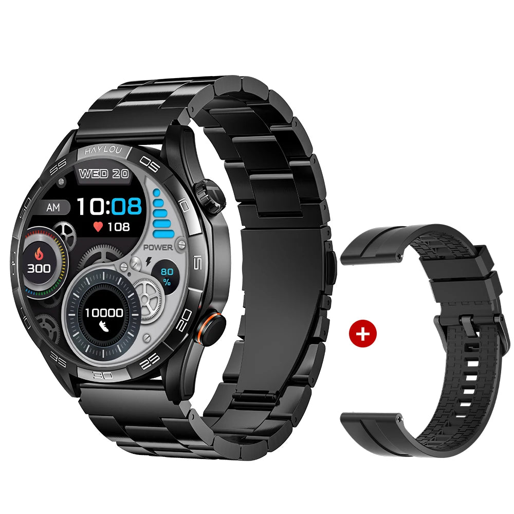 HAYLOU Solar 5 Smartwatch 1.58'' AMOLED Display 60Hz Refresh Rate 24H Health Monitoring Voice Calling 100+ Sports Modes Black/Silver