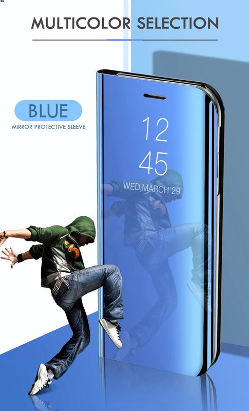 For Samsung Galaxy S26 S25 Ultra Plus FE Edge 5G Smart Mirror Protector Case Flip Holder Shockproof Cover Sumsung S26 Pro Fundas