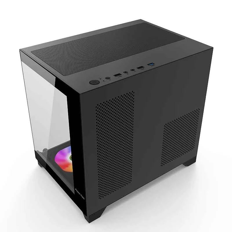 Power Train Colored Glaze PC Case Sea View Room 270°full view without column Desktop Chassis Support 240 Water Cooler