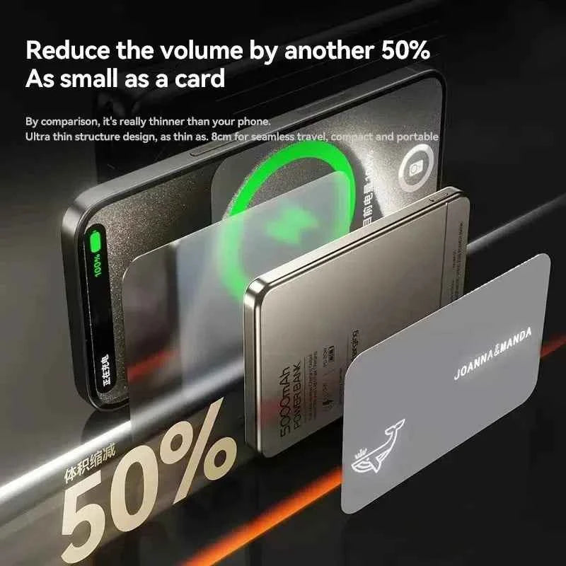 10000mAh Magnetic Power Bank Qi 2 Wireless Charger PD20W Super Fast Charging For MagSafe Powerbank for iPhone Samsung Xiaomi