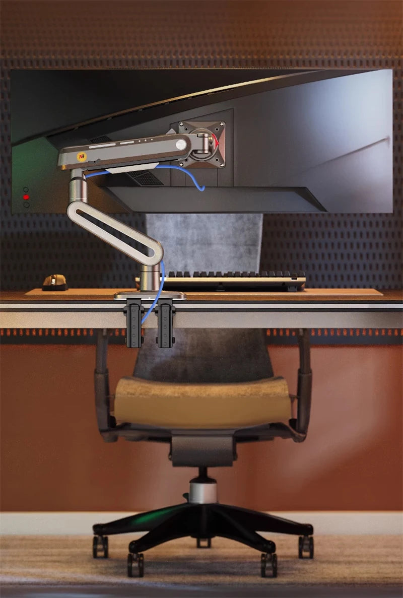 NB A6 Gaming Monitor Arm 27-50 Inch Curved Arc Screen Desktop Monitor Holder 2-18kgs Ultra Wide Monitor Mount