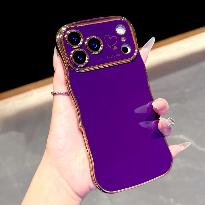 Plating Soft Wave Case For iPhone 17 Air 16E 16 15 14 13 12 11 Pro Max 17Pro 16Pro 15Pro 14Pro iPhone16 iPhone15 iPhone14 Cover