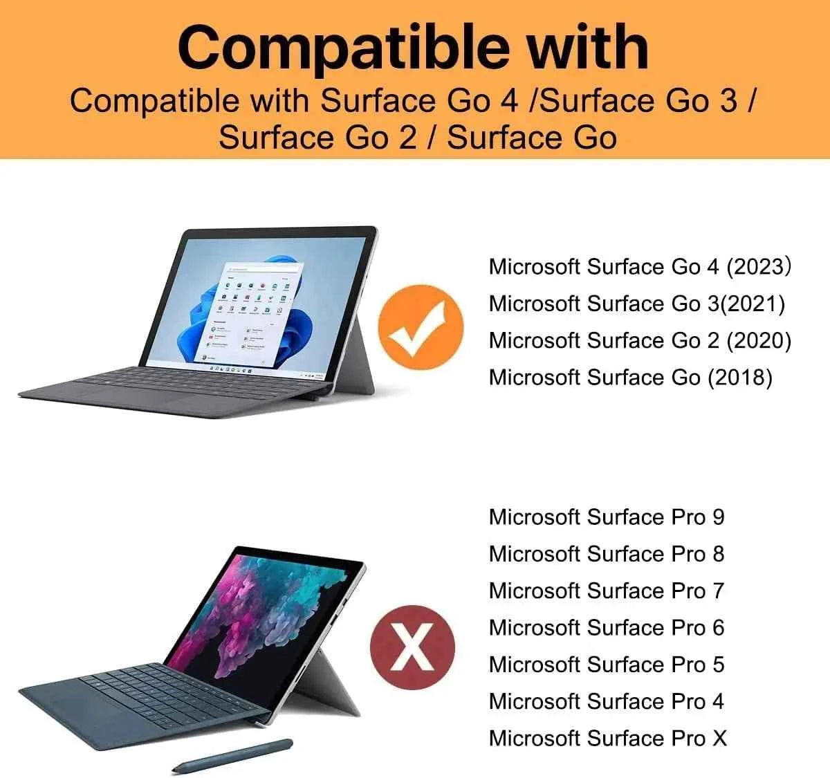 All-in-One Protective Cover Case For Microsoft Surface Pro 9 8 7 7plus 6 5 4 12.3'' Go 2 3 with Pen Holder Hand Strap