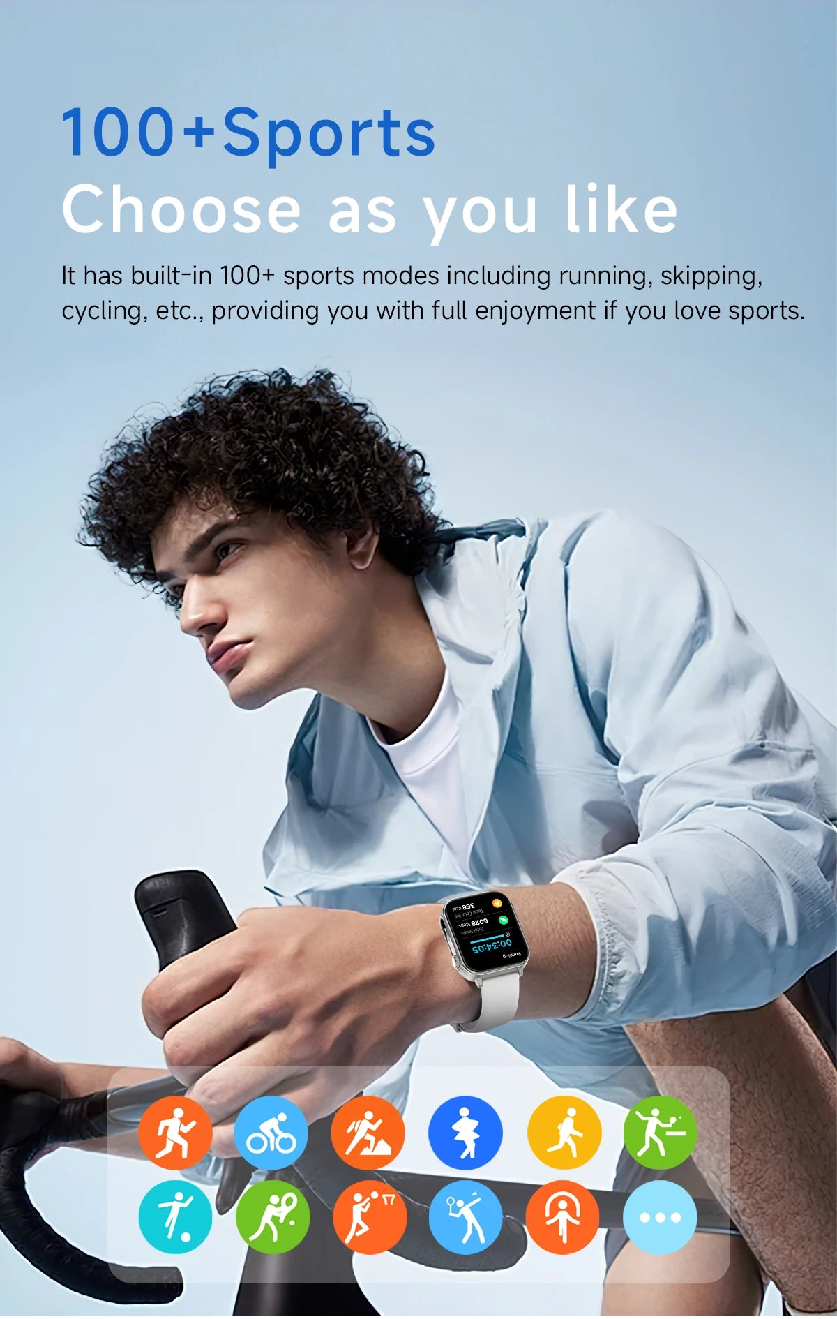2025 New Smart Watch Men Women Type-C Charging Heart Rate LED Flashlight Bluetooth Call IP68 Waterproof SmartWatch for Android