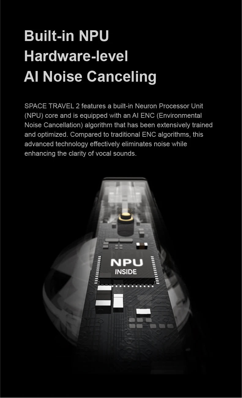 Moondrop Space Travel 2 HiFi Noise-Canceling TWS  Bluetooth 6.0 Compatibility Earphones with Great Call Quality