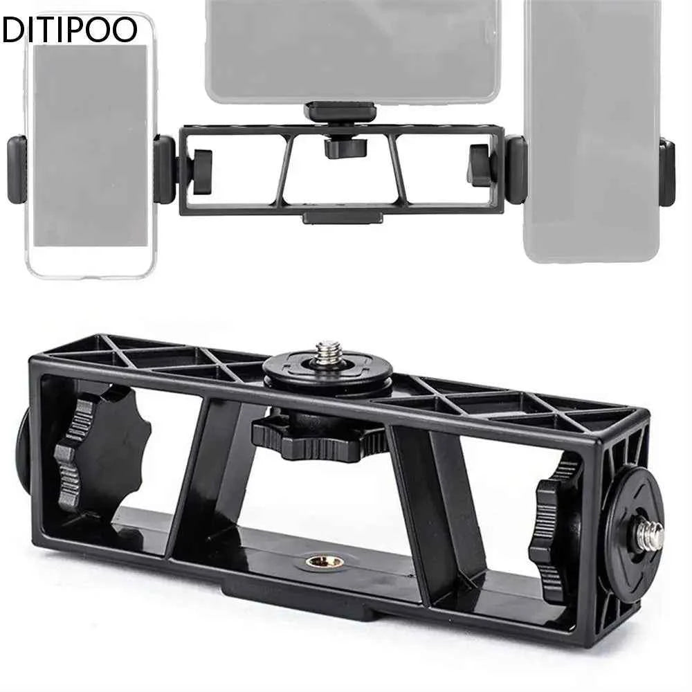 3-Position Stand Clip Bracket Holder Mobile Phone Clamp Tripod 1/4