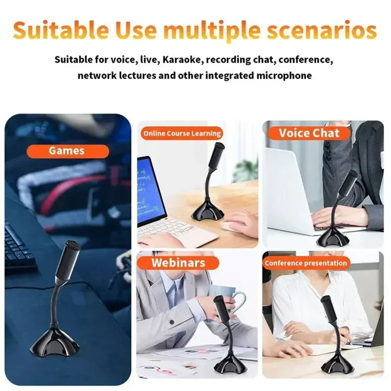 Lenovo USB Microphone For Laptop And Computers Adjustable Studio Singing Gaming Streaming Mikrofon Stand Mic With Holder Desktop