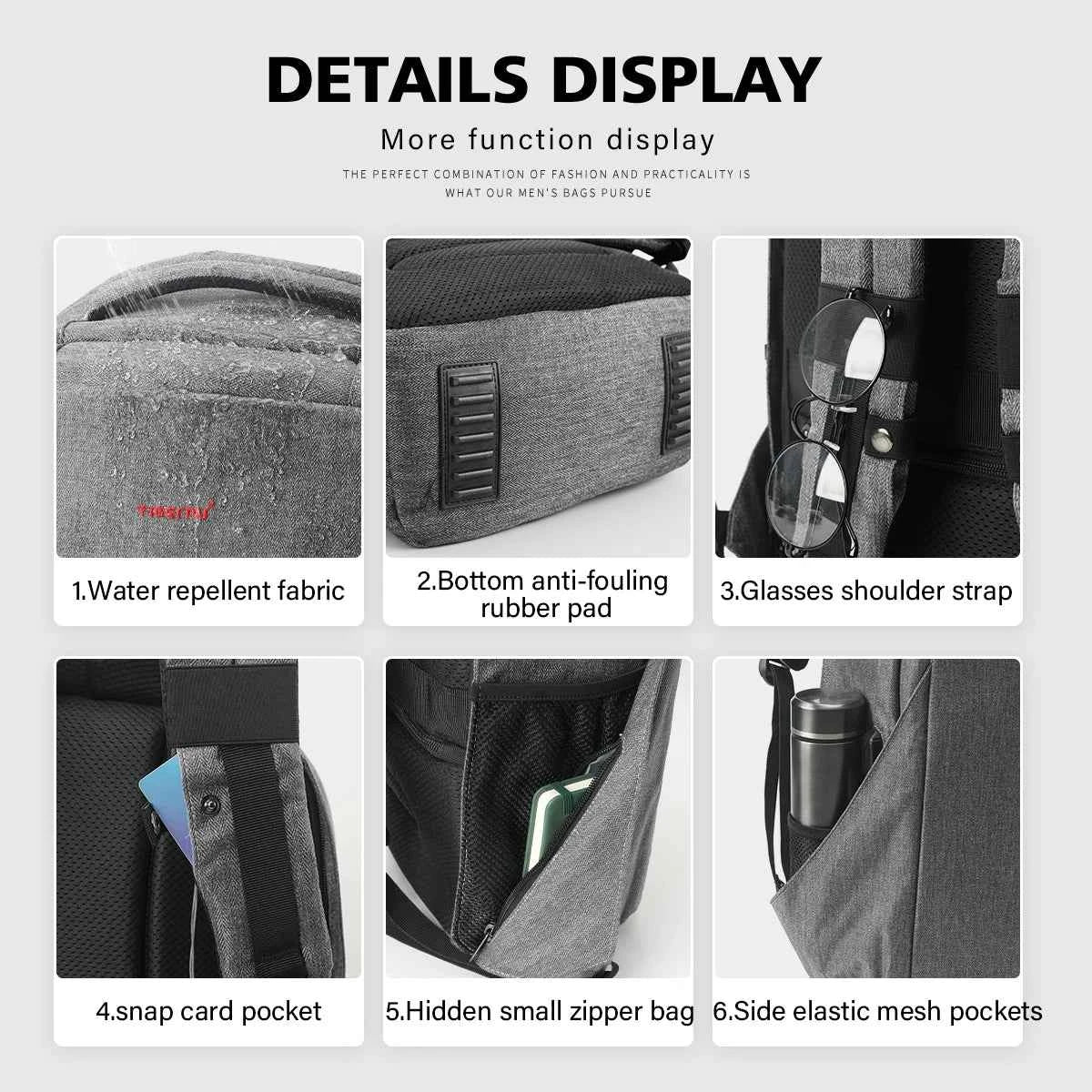 Tigernu Anti Theft Backpack Men USB Port Computer Backpacks For Men Bagpack Schoolbag 15.6inch Backpack Bags Travel Bag Knapsack