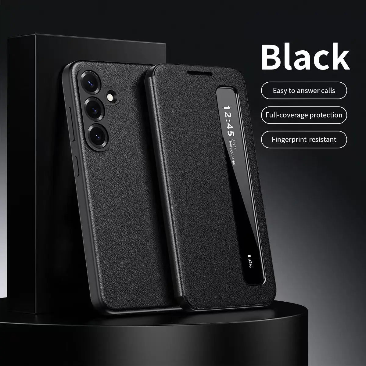 Original Smart Leather Case for Samsung Galaxy S26 S25 S24 S23 S22 Ultra A57 A56 A55 Window View Touch Display Flip Shell Fundas