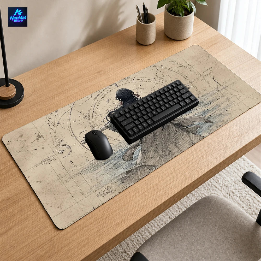 Schematic Mouse Pad Ink Sketch XL Laptop Large Gaming Desk Mat 900x400 Vintage Line Art Mousepad Desktop Accessories Mousepads
