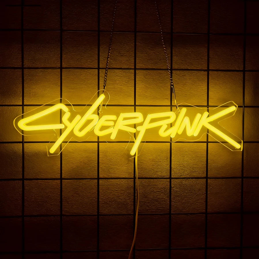 Cyberpunk Neon Sign Game Led Sign for Wall Decor Shooting Games Neon Light for Gaming Room Man Cave Bedroom Decoration