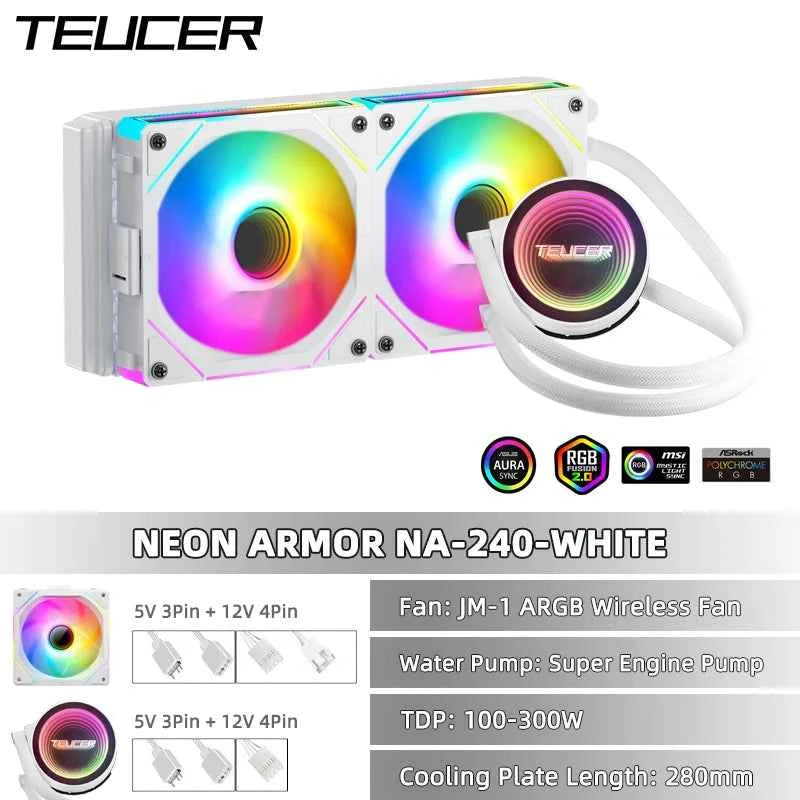 TEUCER NA-360 PC Water Cooling Radiator, for Intel LGA 2011 1700 1200 1155 AMD AM4 AM5