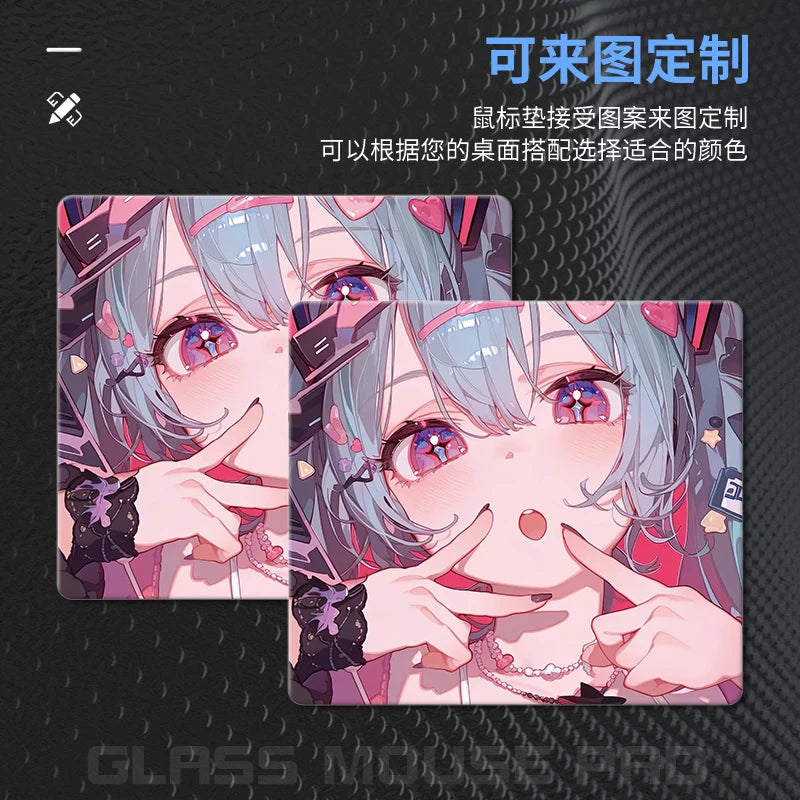 Large Tempered Glass Mouse Pad Extra Large FPS Esports Desk Pad Upgraded Smooth Custom Anti Slip Special Crystal Mist Surface