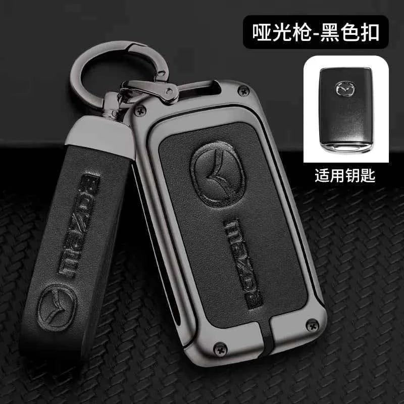 Metal&Leather Car Key Case Cover Protection For Mazda 3 Alexa BP CX3 CX4 CX5 CX-5 CX8 CX-9 CX-30 CX30 CX50 2020 2022 Accessories