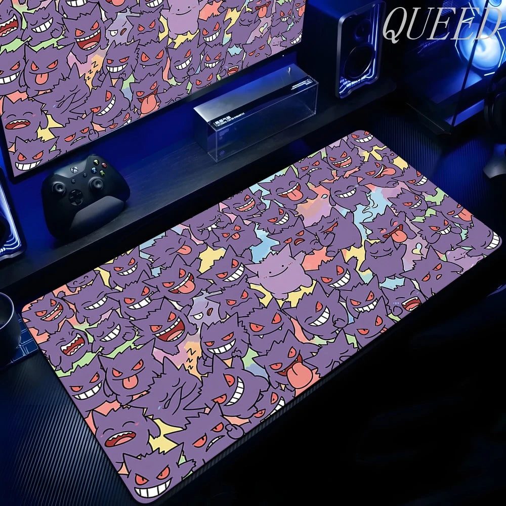 Anime P-Pokemons Xxl Mousepad Kawaii G-gengar Mouse Pad Gaming Accessories Computer Mouse Pads Keyboard Gamer Non-slip Desk Mat