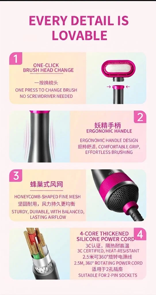 Pet Hair Dryer Dog Grooming Home Pet Products Silent Non-Hurting 280W Drying Hair Dryer Comb for Dog Hair Dryer