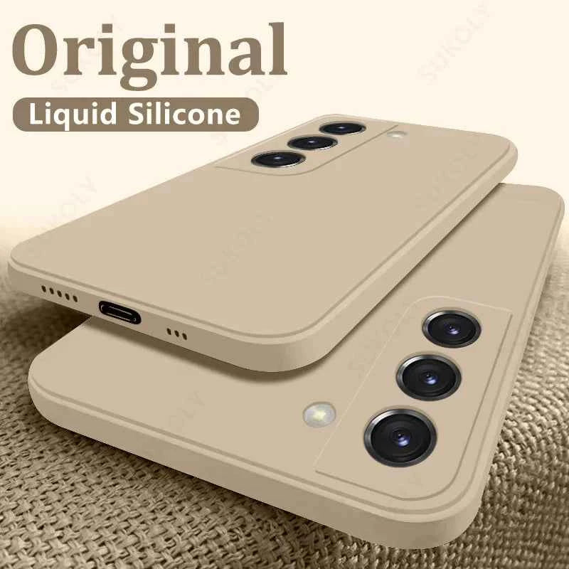 Case For Samsung Galaxy S26 S24 S23 S22 S25 Ultra S24 FE A57 A56 A55 A16 A17 5G S25 Edge Shockproof Liquid Silicone Phone Cover