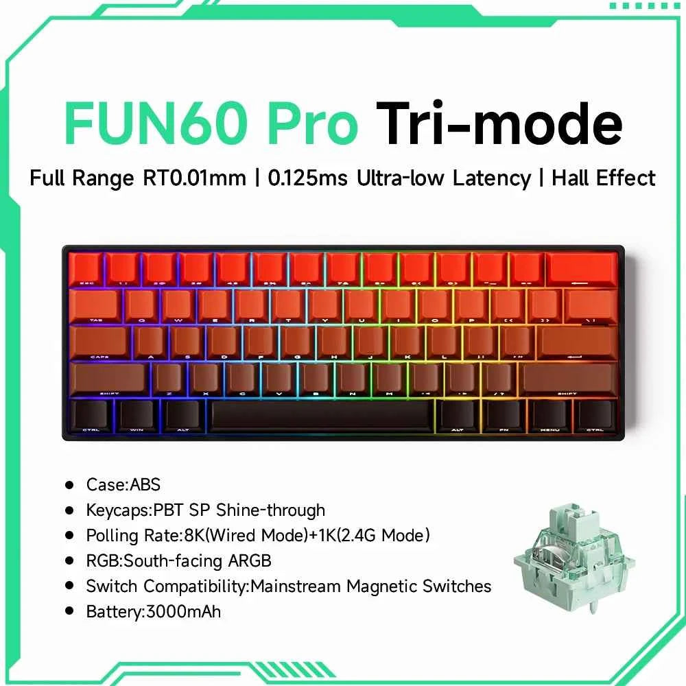 Akko MonsGeek FUN68 FUN60 PRO&MAX HE Magnetic Keyboard 60% 65% Gaming Keyboards Rapid Trigger 8K Custom Keyboard Gaming Esports