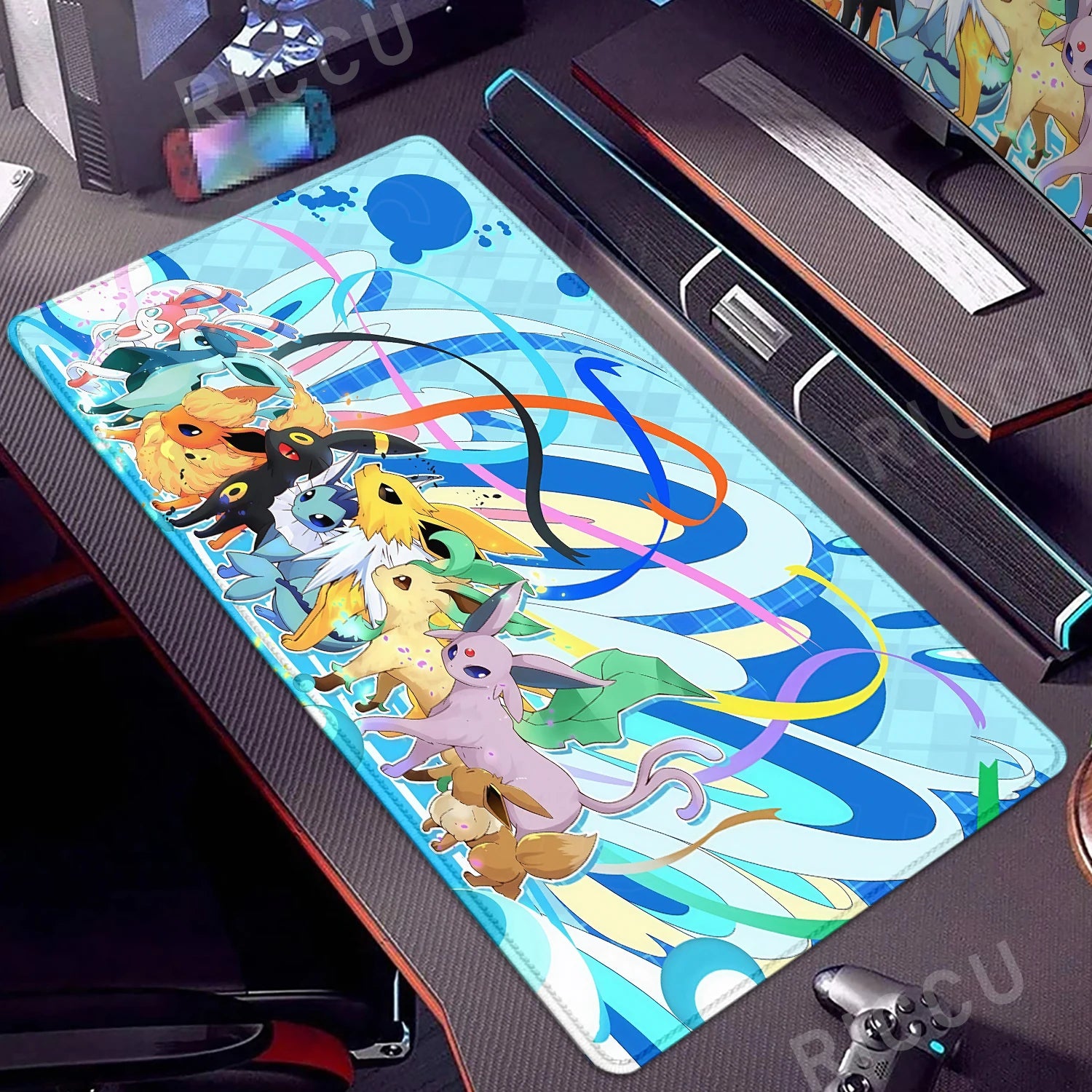 Large Mouse Pad Anime Gaming Speed Mousemat Eevee Desk Mat Gamer Keyboard Mousepad Office Accessories P-pokemon Kawaii Deskmat