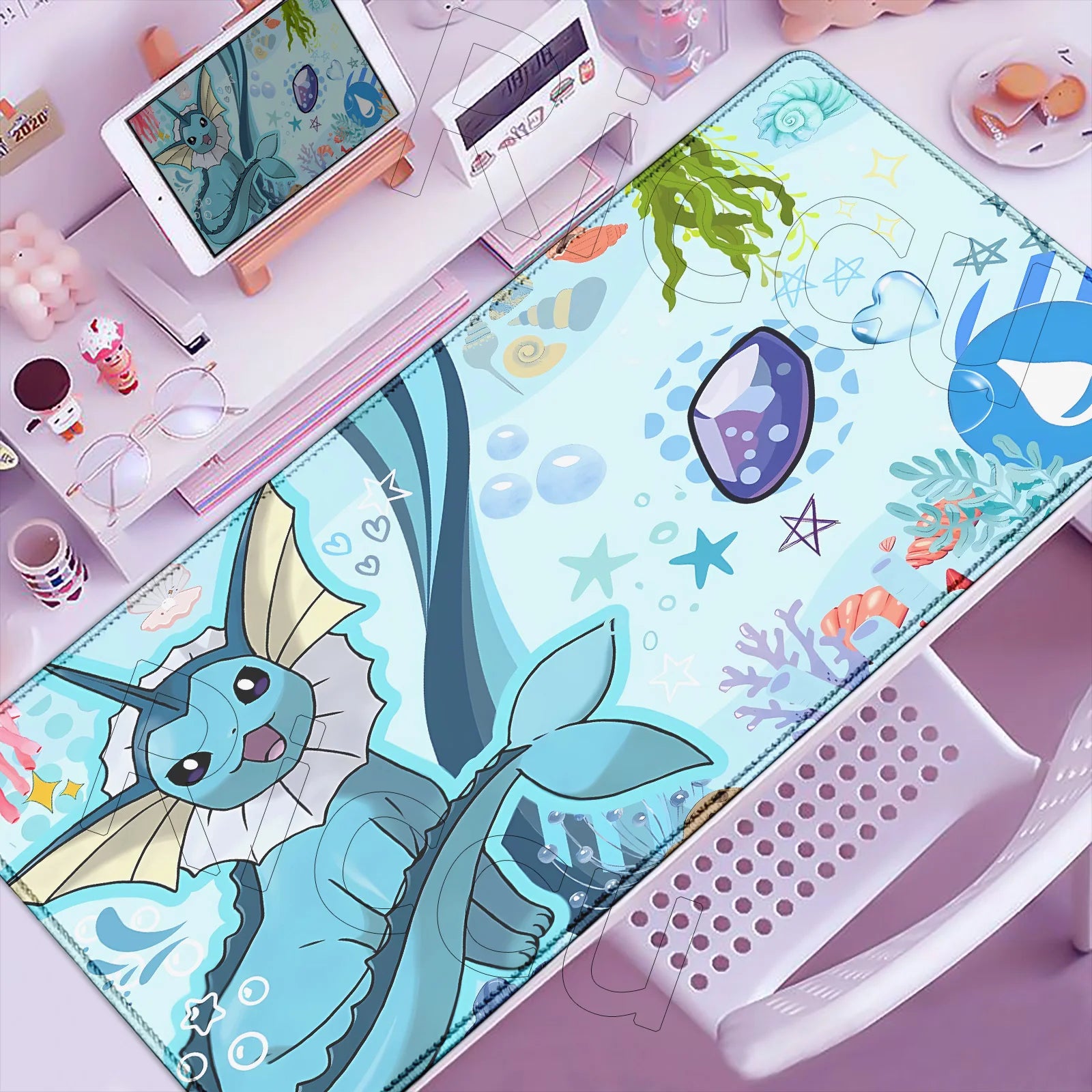 P-Pokemons Sylveon Eevee Mousepad Mouse Pad Large Gamer XXL Pc Keyboard Desk Mouse Mat Carpet Rubber Tapis Souris Gaming Notbook