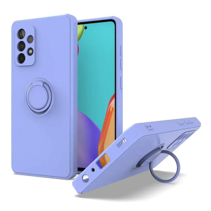 Armor Shock Cover with Magnetic Ring Holder for Samsung Galaxy S24 23 22 S21 S20FE Note 9 10 20 Ultra Plus Fall Proof Phone Case