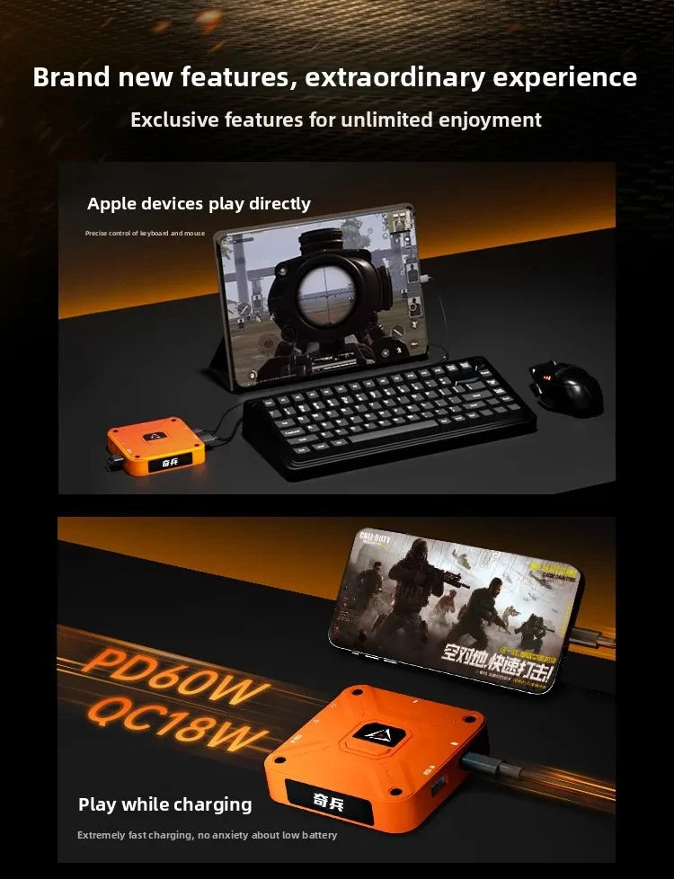 AIMZENIX AX360M is suitable for Apple iOS PUBG Throne keyboard and mouse converter for all systems and games