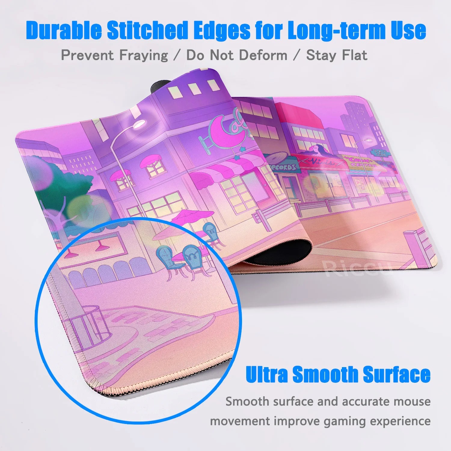 Pink Moon big Mousepad Anime Mouse Pads Gaming Mouse Pad Cartoon Non-Slip Deskmat Keyboard Mat Desk Protector Pc Accessories