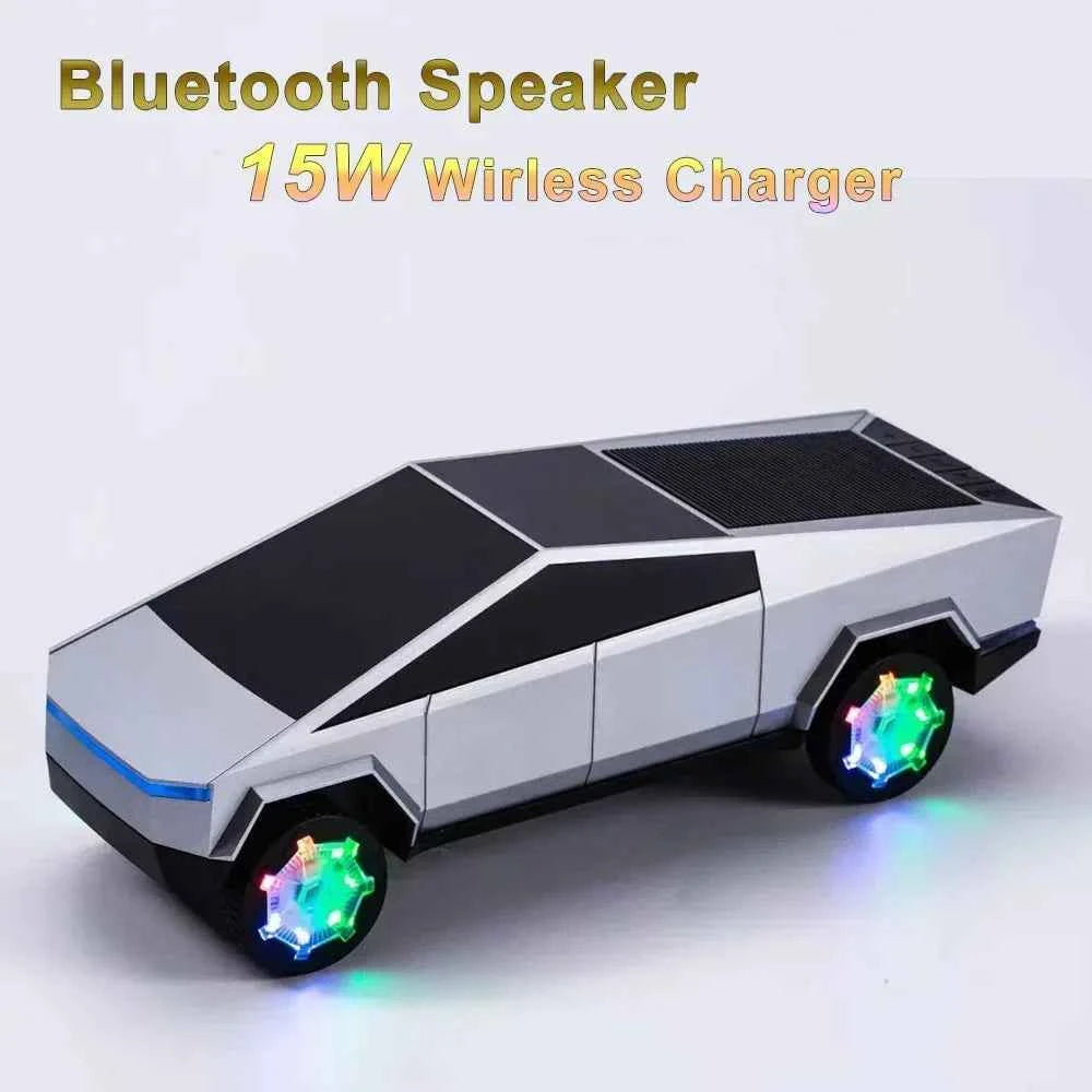 2026 Cybertruck Car Model Wireless Bluetooth Speaker Stereo Sound Bass Woofer Hifi Music Active USB TF AUX Fm BT RGB Toy Gift