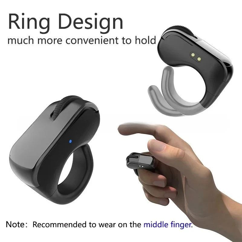 Ring Mouse Rechargeable Mini Light Weight Bluetooth 2.4g Dual-Mode Wide Compatible Remote Control Selfie Scan Short Video Speech