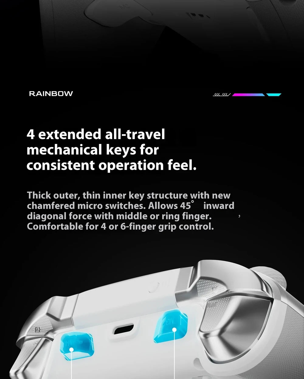 BIGBIG WON Rainbow3 Wireless Game Controllers NearLink 2.4G Hall Joystick Micro Motion Button RGB Gamepad for PC/Switch/Switch2