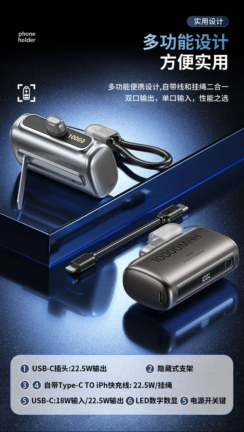 Mini PowerBank 10000mAh Spare battery Portable Charger Mobile External Battery Fast charging For iPhone Samsung Xiaomi
