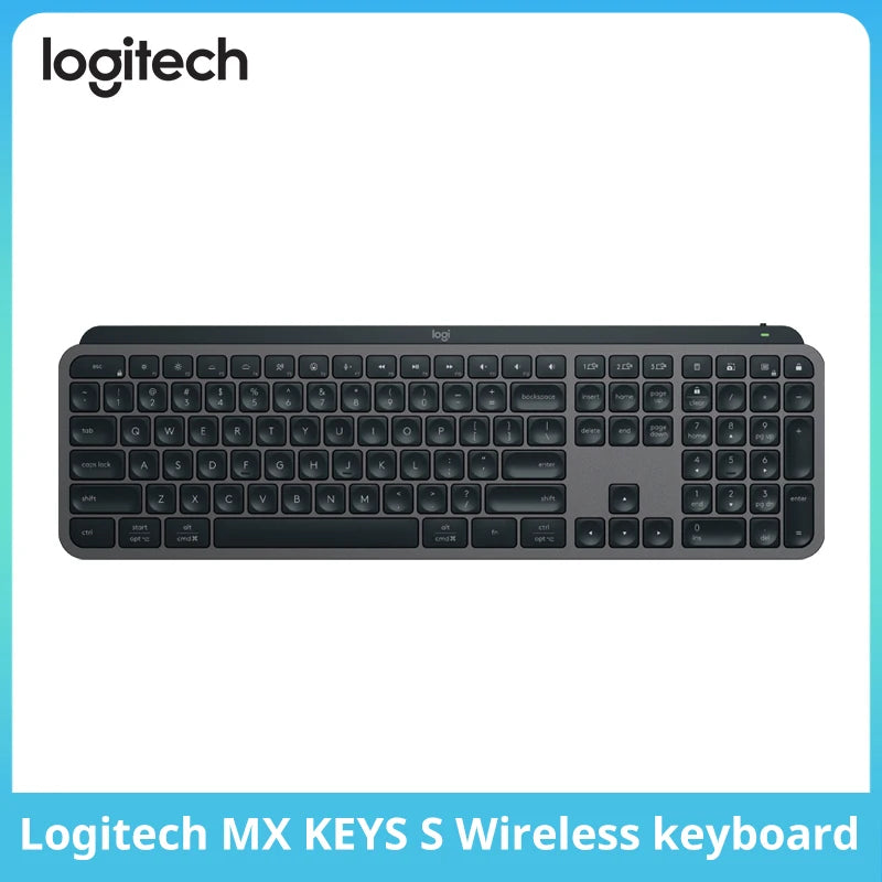 NEW Logitech MX Keys S Wireless Bluetooth Keyboard Office Multi-device Connection Backlit Bolt Ultra-thin and Portable
