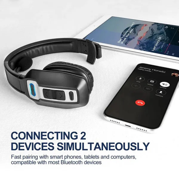 AI Trucker Headset Wireless Bluetooth 5.2 Noise Cancelling Mic For Phones PC US