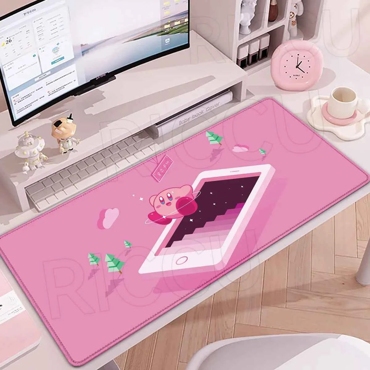 HD Printing Mouse Pad Laptop Extended protective Pad Computer Game Mousepad Cartoon K-Kirby PC Accessories Keyboard XXL Desk mat