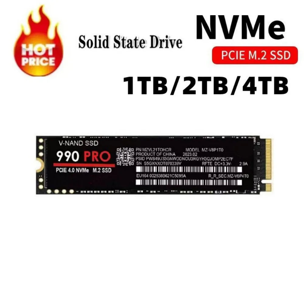 New M.2 990 PRO NVMe SSD PCIe Gen4 High Performance Internal Drive 2TB 4TB Storage Upgrade For PS5 Desktop Laptop