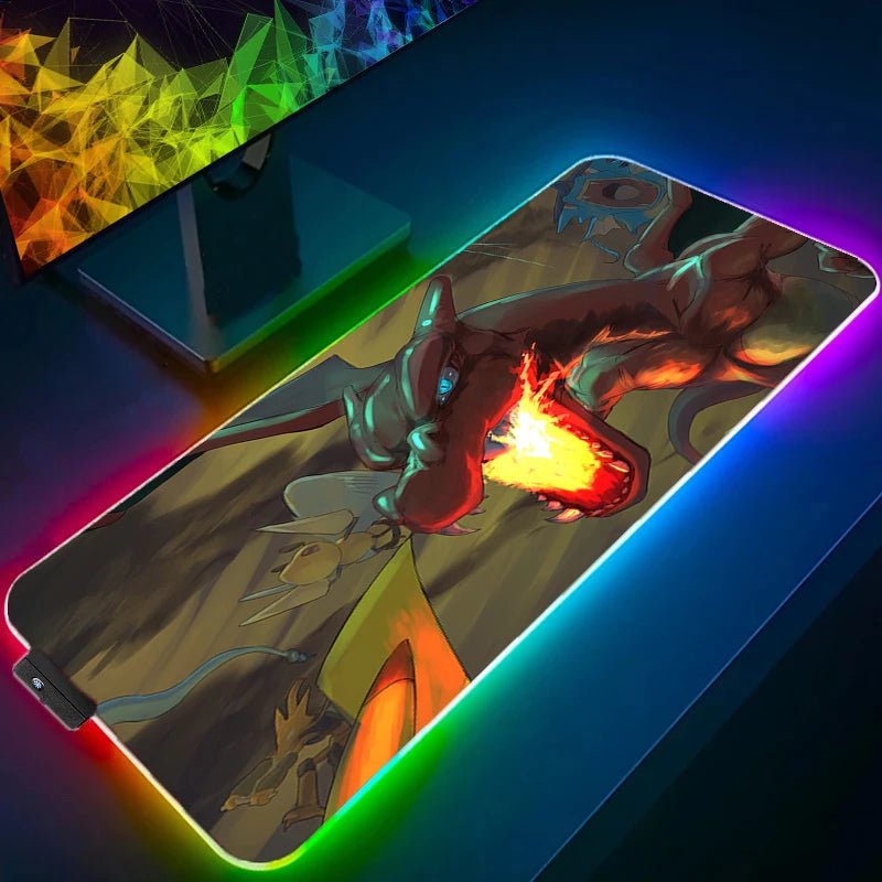 LED Light Mouse Pad Desk Mat G-gengar P-Pokémon, Computer Mousepad Backlight, Keyboard mat, Gaming Mouse Pad, RGB Carpet - WinSupport Tech