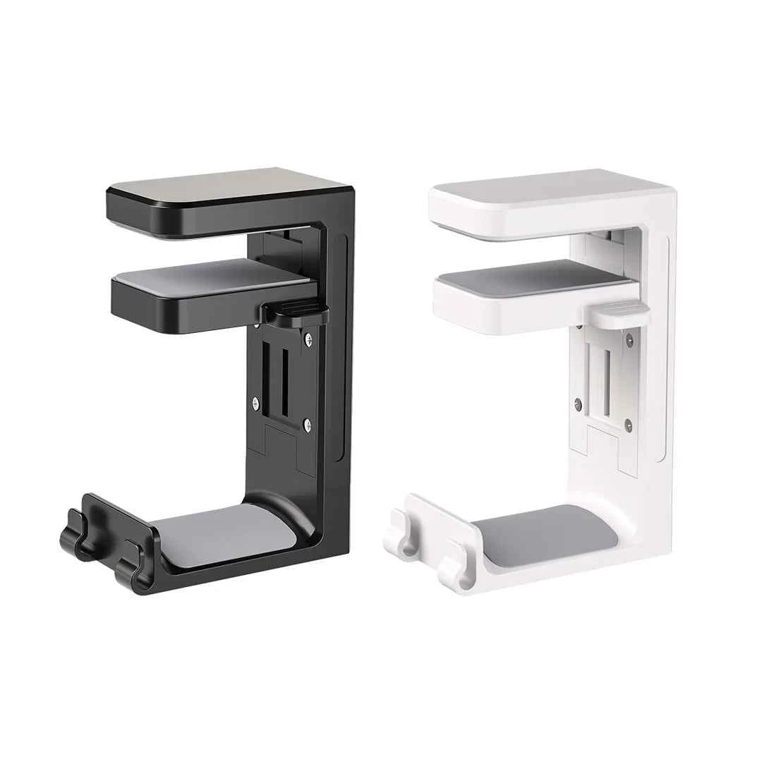 2-in-1 Universal Clip-On Headphone Stand – Adjustable Desk Hanger