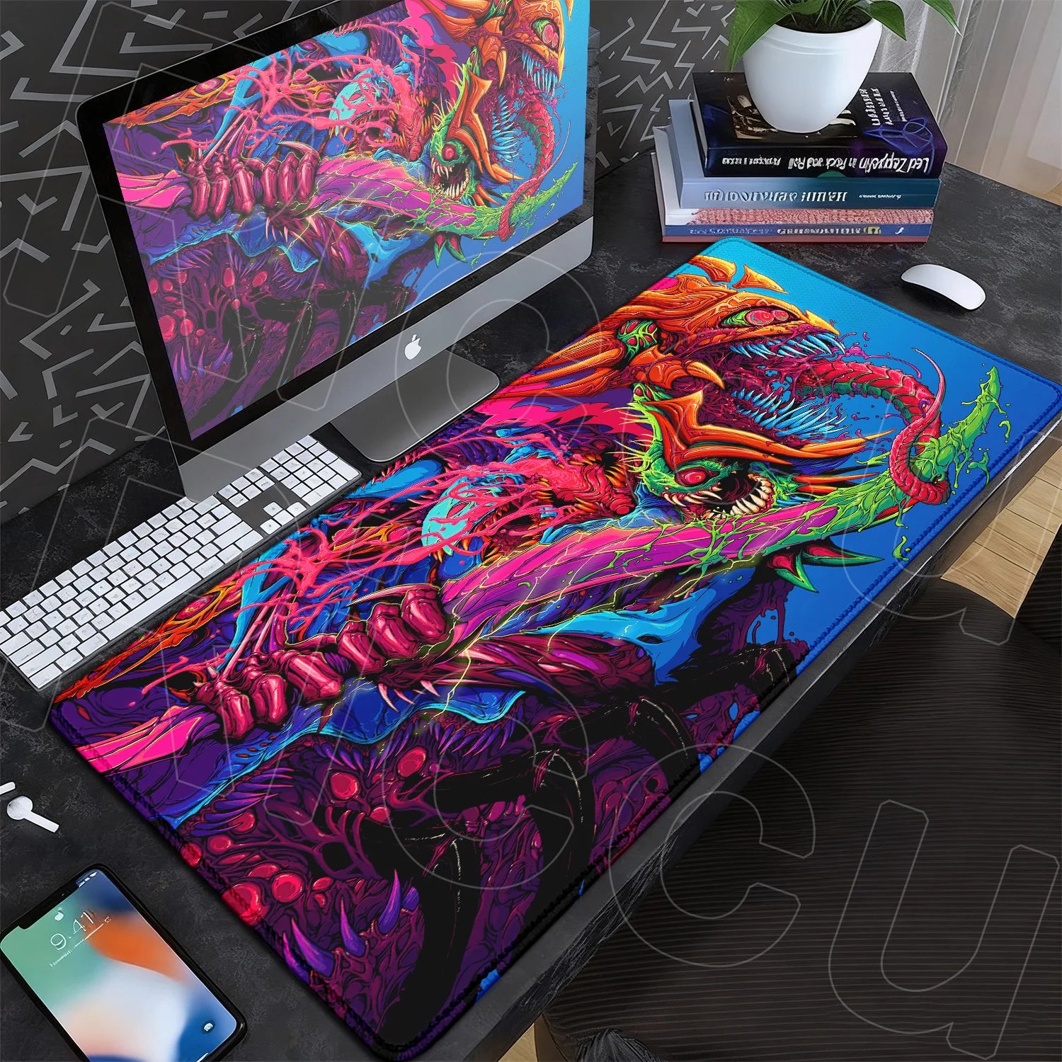 60x35cm Company Office Mice Extend Carpet XXL Hyper Beast Non-slip Rubber Mouse Pad Keyboard Gaming Accessories Cool Monster Mat