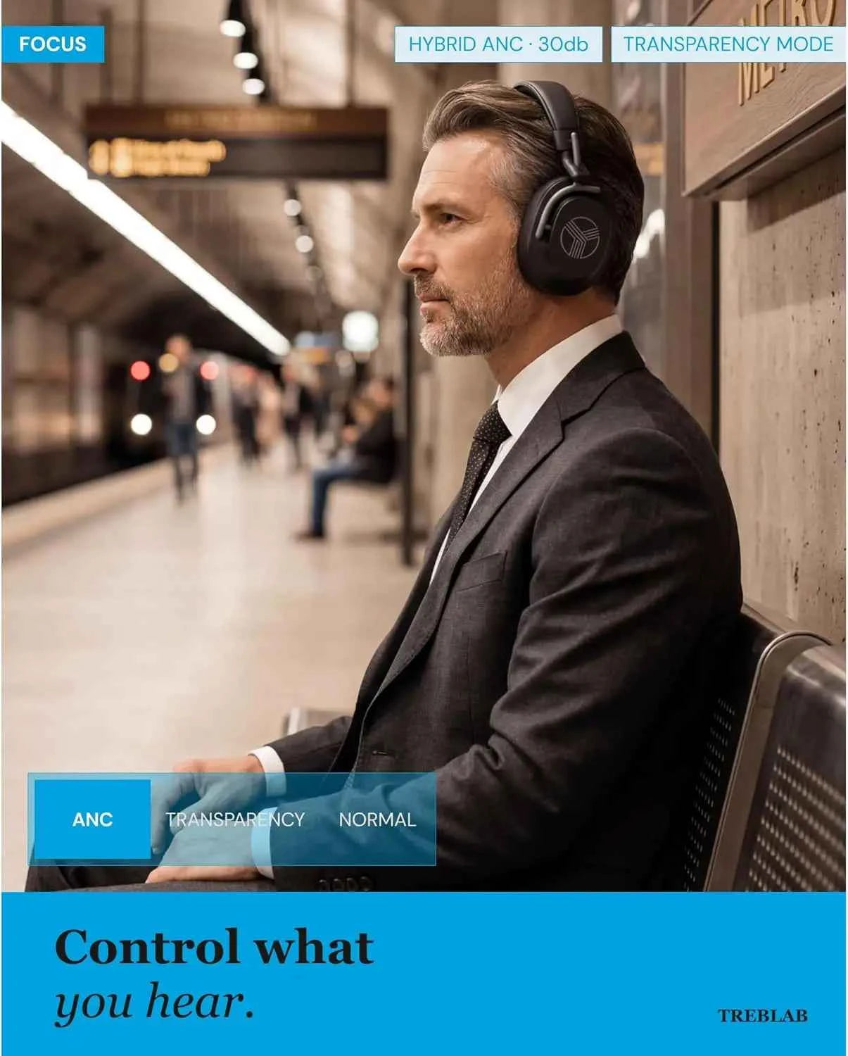 Active Noise Cancelling Headphones Over-Ear, Wireless Bluetooth 5.3 with Mic, 65-Hr Battery, Hybrid ANC, Multipoint, Deep Bass, IPX4, Foldable for Travel Work Commute Gym