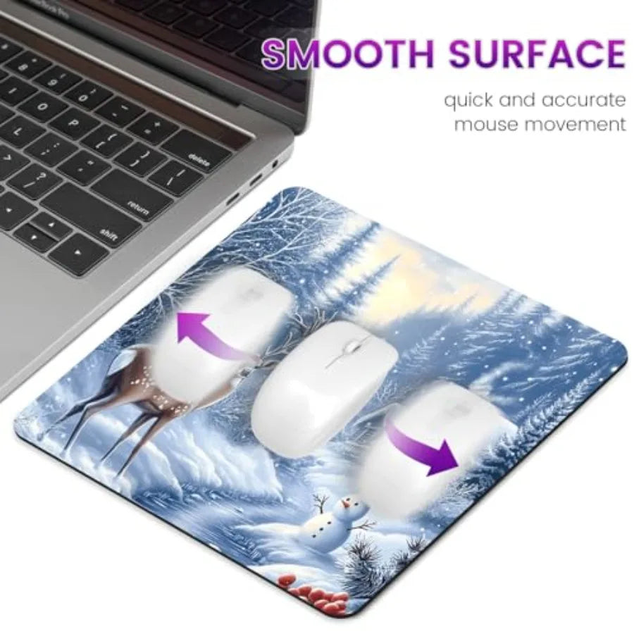 Mouse Pad, Snowy Moutain Scenery Patterned Mouse Pad Non-Slip Rubber Base Mousepad Waterproof Gaming Mice Pad for Computers Lap