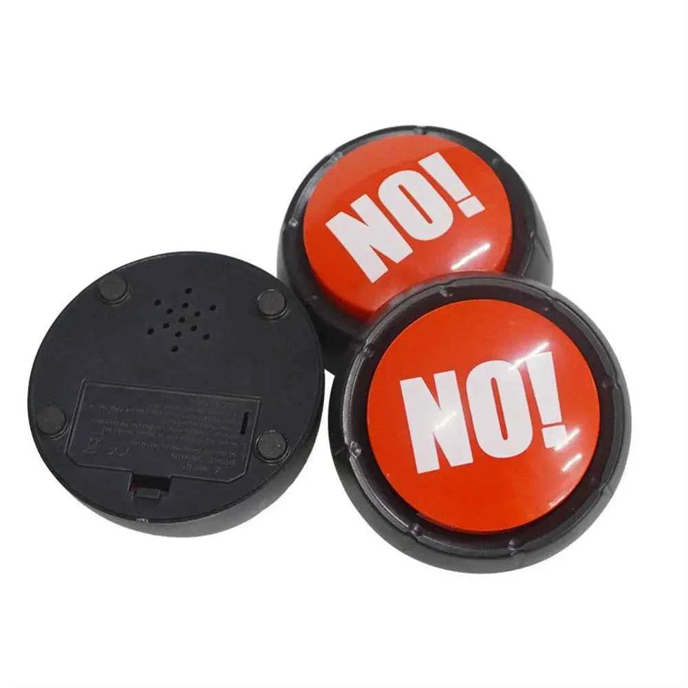 Funny Interactive Yes No Button Communication Game Show Maybe Sorry Button Multifunctional Sound Prop Answer Buzzers Gag Gifts