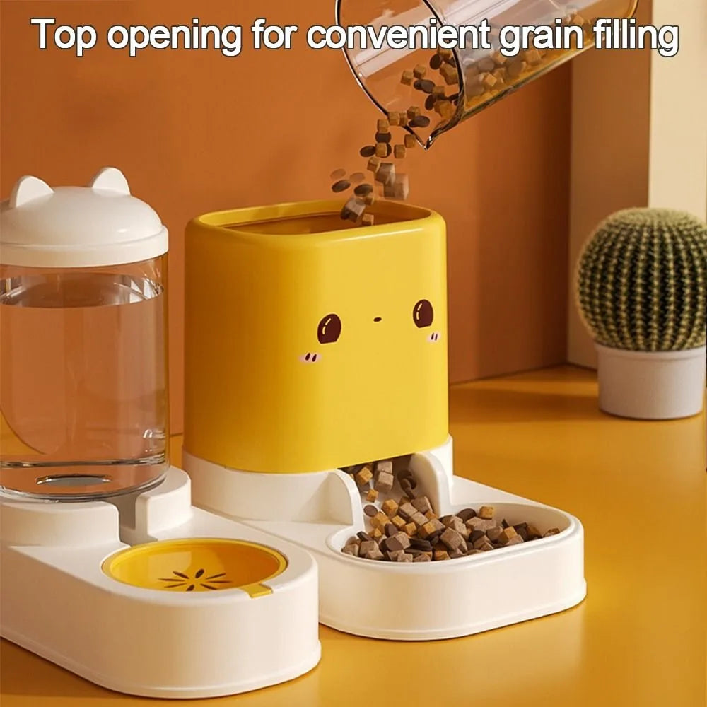 Cute Automatic Cat Feeder Large Capacity No Lag Pet Water Dispenser Convenient Cat Shape Cat Food Dispenser Pet Supplies